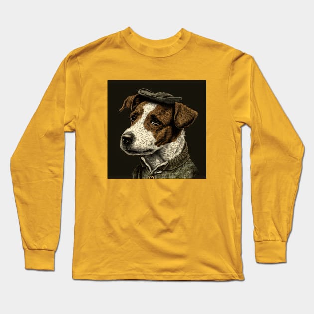 Jack Russell Terrier in 70's Underground Comix Long Sleeve T-Shirt by Star Scrunch